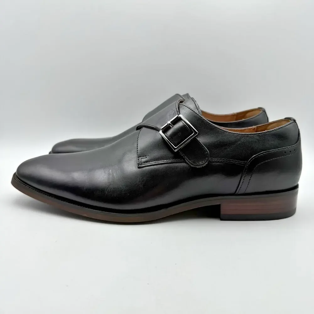Florsheim Mens Sorrento Monk Strap Dress Shoes US 9.5 Wide Black Leather NIB